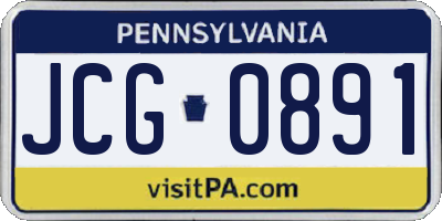 PA license plate JCG0891