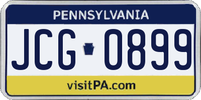 PA license plate JCG0899
