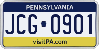 PA license plate JCG0901