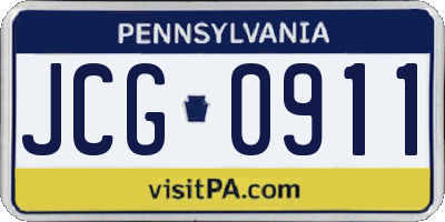 PA license plate JCG0911