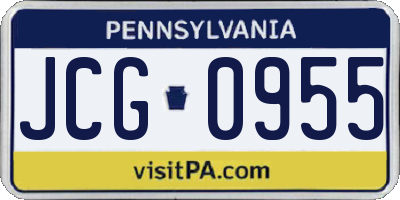 PA license plate JCG0955