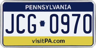 PA license plate JCG0970