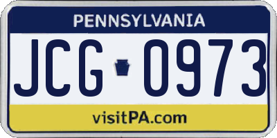 PA license plate JCG0973