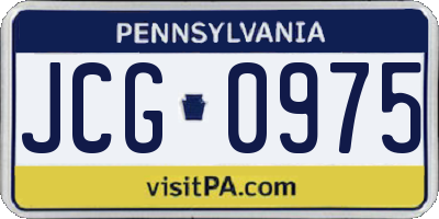 PA license plate JCG0975