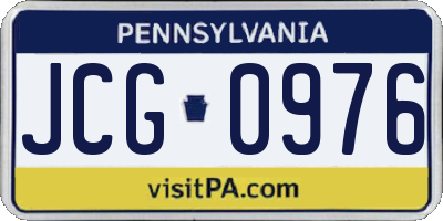 PA license plate JCG0976