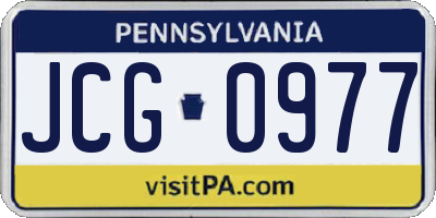 PA license plate JCG0977