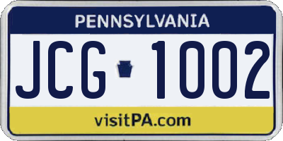 PA license plate JCG1002