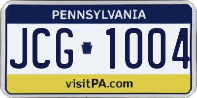 PA license plate JCG1004