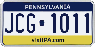 PA license plate JCG1011