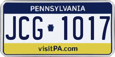 PA license plate JCG1017