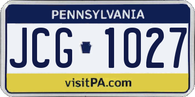 PA license plate JCG1027
