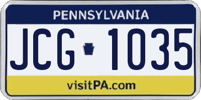 PA license plate JCG1035