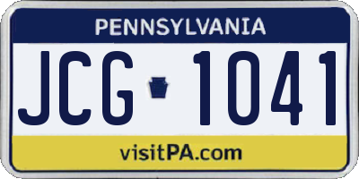 PA license plate JCG1041