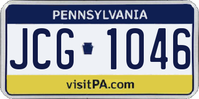 PA license plate JCG1046