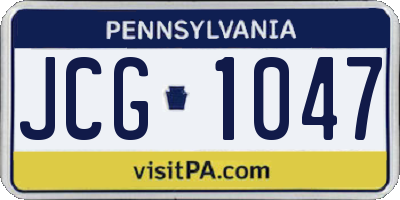 PA license plate JCG1047