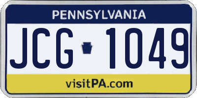PA license plate JCG1049