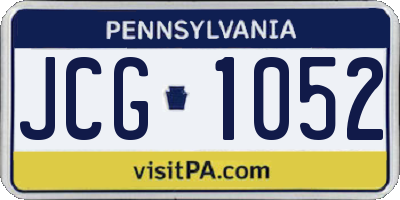 PA license plate JCG1052