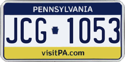 PA license plate JCG1053
