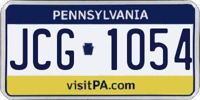 PA license plate JCG1054