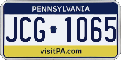 PA license plate JCG1065