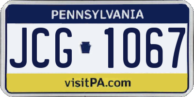 PA license plate JCG1067