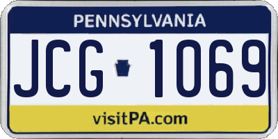 PA license plate JCG1069