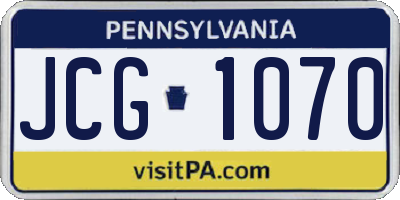 PA license plate JCG1070