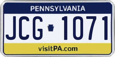 PA license plate JCG1071