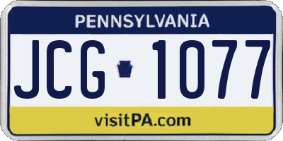 PA license plate JCG1077