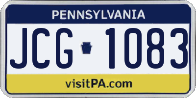 PA license plate JCG1083