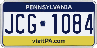 PA license plate JCG1084