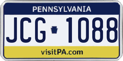 PA license plate JCG1088