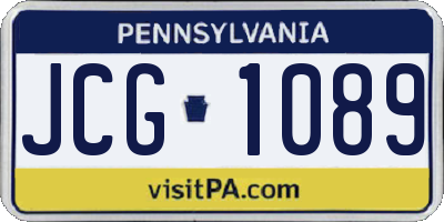 PA license plate JCG1089