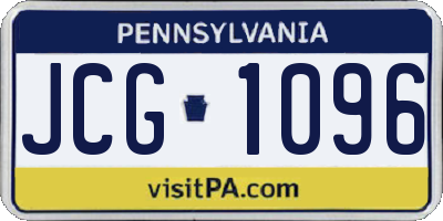PA license plate JCG1096