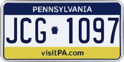 PA license plate JCG1097