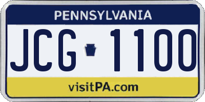 PA license plate JCG1100