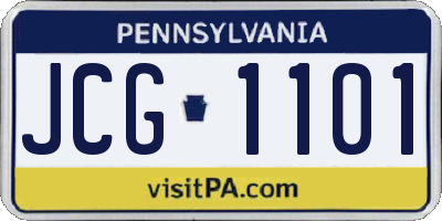 PA license plate JCG1101