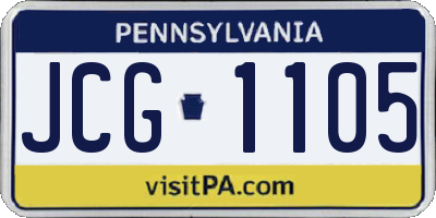 PA license plate JCG1105
