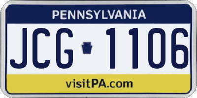 PA license plate JCG1106
