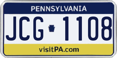 PA license plate JCG1108