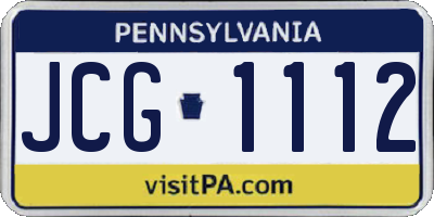 PA license plate JCG1112