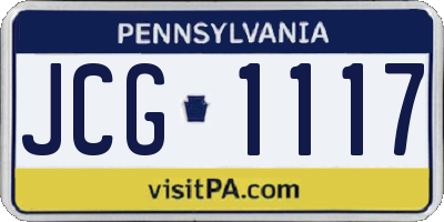 PA license plate JCG1117