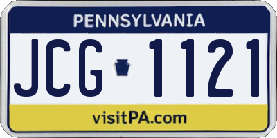 PA license plate JCG1121