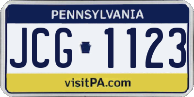 PA license plate JCG1123