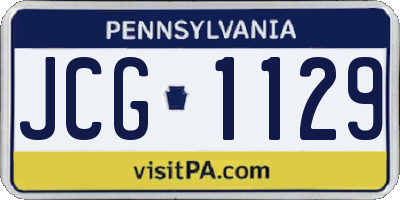 PA license plate JCG1129