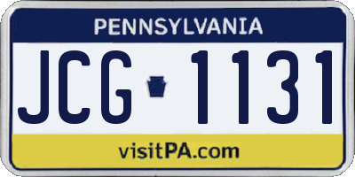 PA license plate JCG1131