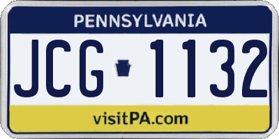 PA license plate JCG1132