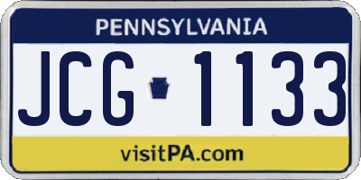 PA license plate JCG1133
