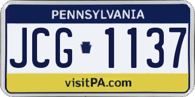 PA license plate JCG1137