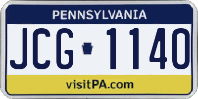 PA license plate JCG1140